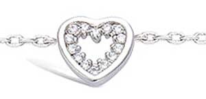 Bracelet argent rhodié coeur oxydes – C30302R