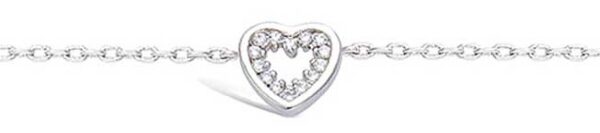 Bracelet argent rhodié coeur oxydes – C30302R
