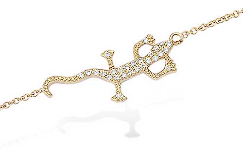 Bracelet plaqué or lézard oxydes – C40010