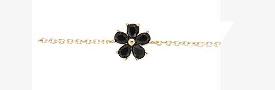 Bracelet plaqué or fleur oxyde noir – C40014