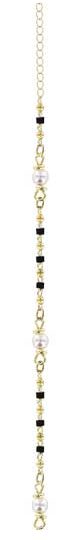 Bracelet plaqué or perles et cylindres noirs – C40015