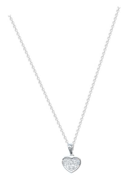 Collier argent rhodié coeur oxyde – C401X606R