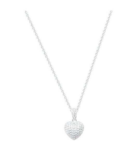 Collier argent rhodié coeur oxydes – C401X609R