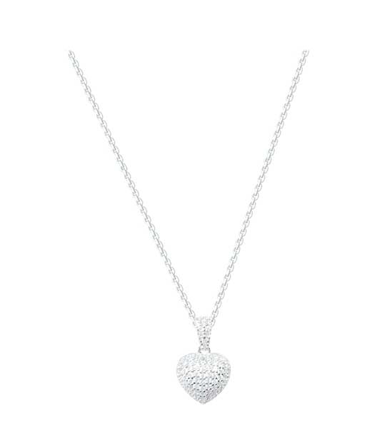 Collier argent rhodié coeur oxydes – C401X609R