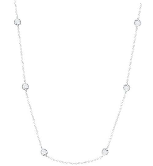 Collier argent rhodié avec cœurs oxydes sertis clos – C401X610R
