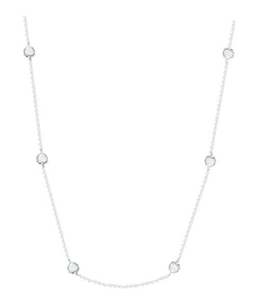 Collier argent rhodié avec cœurs oxydes sertis clos – C401X610R