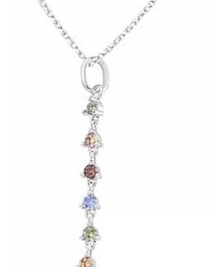 Collier argent rhodié oxydes pastel – C401X616R