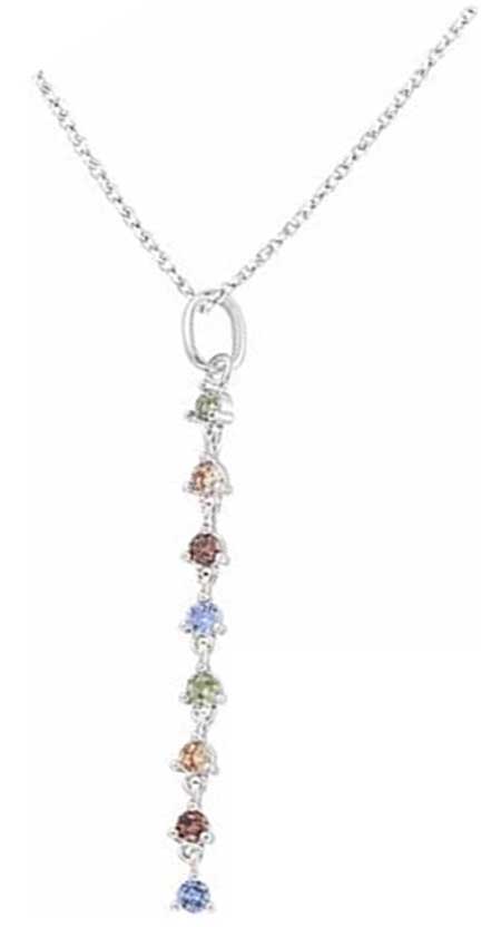 Collier argent rhodié oxydes pastel – C401X616R