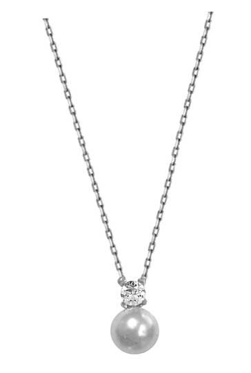 Collier argent rhodié perle et oxyde – C401X628R