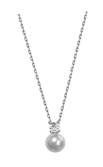 Collier argent rhodié perle et oxyde – C401X628R