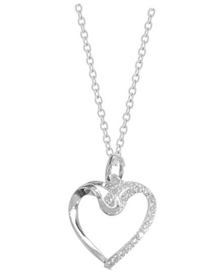 Collier argent rhodié coeur – C401X630R