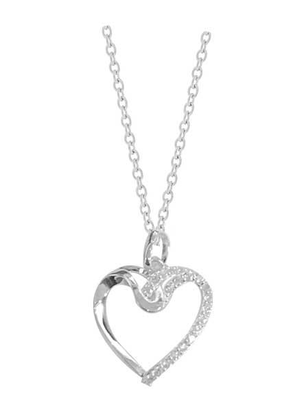 Collier argent rhodié coeur – C401X630R