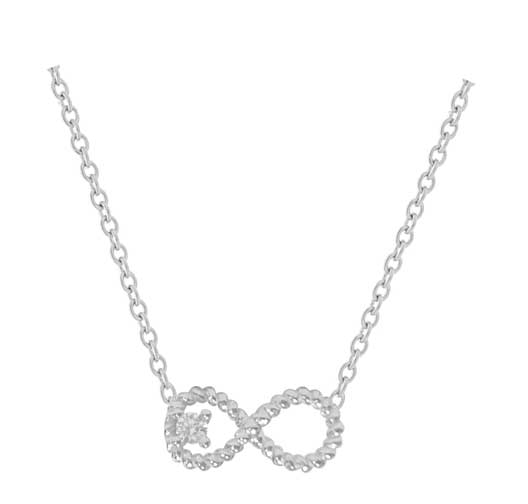 Collier argent rhodié infini torsadé oxyde – C401X913R