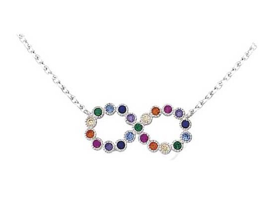 Collier argent rhodié infini oxydes multicolore – C401X920R
