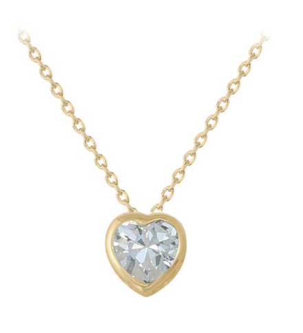 Collier plaqué or cœur oxyde – C403X888