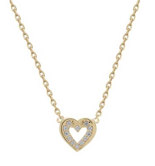 Collier plaqué or cœur oxydes – C403X890