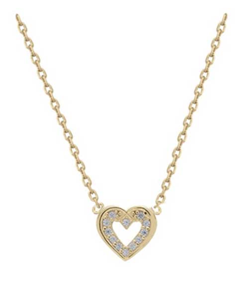 Collier plaqué or cœur oxydes – C403X890