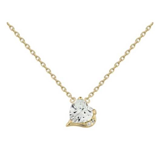 Collier plaqué or cœur oxyde – C403X896