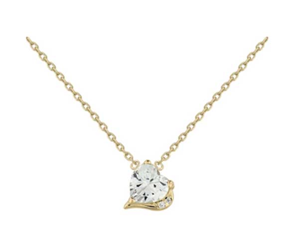 Collier plaqué or cœur oxyde – C403X896