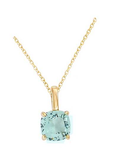 Collier plaqué or serti griffe aqua marine – C403X899