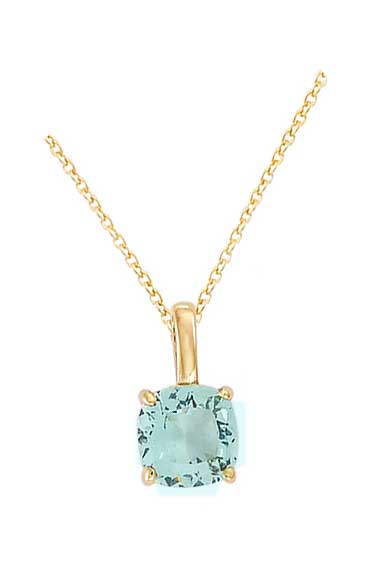 Collier plaqué or serti griffe aqua marine – C403X899