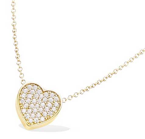 Collier plaqué or cœur oxydes – C403X905