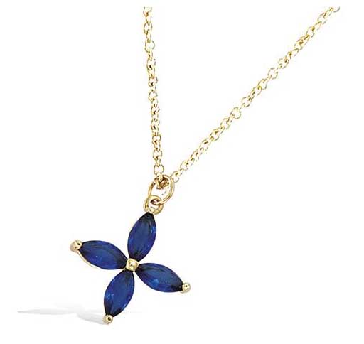 Collier plaqué or fleur bleue – C403X912