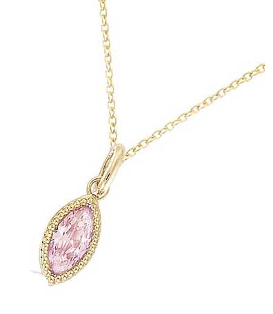 Collier plaqué or marquise rose – C403X918