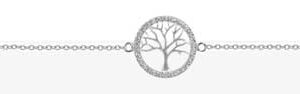 Bracelet argent rhodié arbre de vie entourage d&rsquo;oxydes – C50524R
