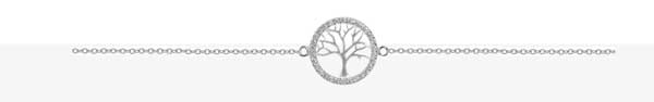 Bracelet argent rhodié arbre de vie entourage d’oxydes – C50524R