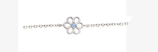 Bracelet argent rhodié fleur oxyde bleu – C50525R