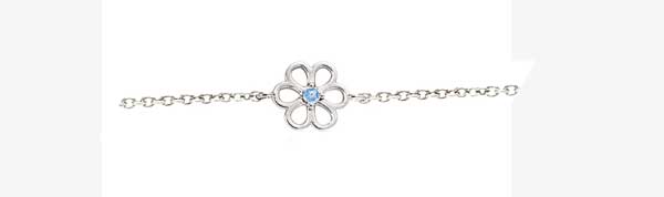 Bracelet argent rhodié fleur oxyde bleu – C50525R