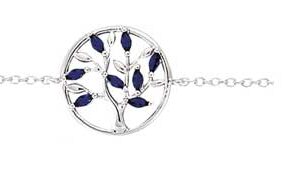 Bracelet argent rhodié arbre de vie oxydes bleu – C50526R