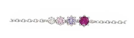 Bracelet argent rhodié oxydes décroissant ton rose – C50528V
