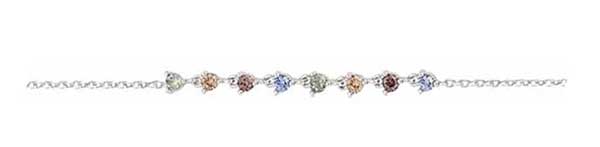 Bracelet argent rhodié oxydes pastel – C50529V