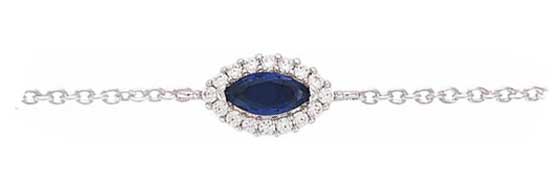 Bracelet argent rhodié marquise bleu saphir – C50530B