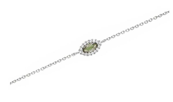 Bracelet argent rhodié marquise smoky vert – C50530V