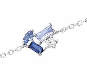 Bracelet argent rhodié cluster ton bleu – C50532B