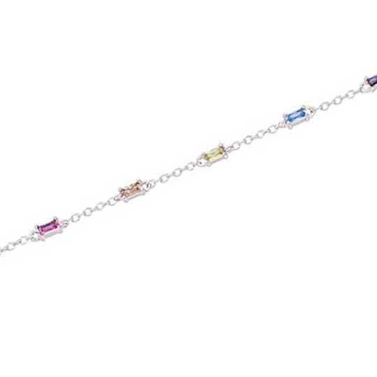 Bracelet argent rhodié oxydes pastels – C50532R