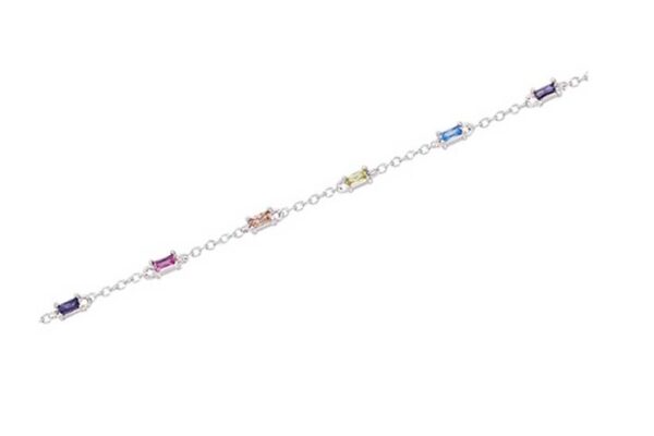 Bracelet argent rhodié oxydes pastels – C50532R