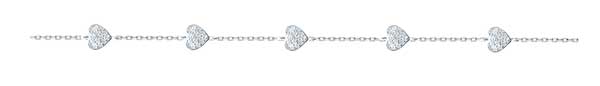Bracelet argent rhodié coeur oxydes – C50616R