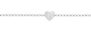 Bracelet argent rhodié cœur oxydes – C50618R