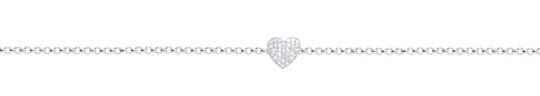 Bracelet argent rhodié cœur oxydes – C50618R