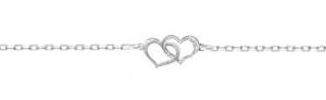 Bracelet argent rhodié 2 coeurs – C50620R