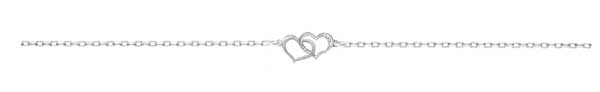 Bracelet argent rhodié 2 coeurs – C50620R