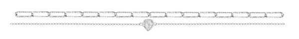 Bracelet double argent rhodié cœur oxyde – C50623R