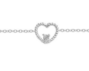 Bracelet argent rhodié cœur oxyde – C50632R