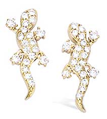 Boucles d'oreilles plaqué or  salamandre oxydes