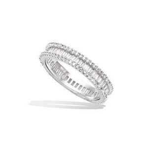 Alliance argent rhodié forme baguette oxydes