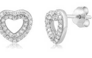 Boucles d'oreilles argent rhodié coeur